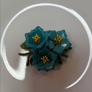 Floral Blue Brooch